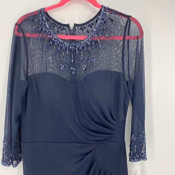 NWOT Alex Evenings Women's Long A-Line Sweetheart Neck Rhinestone Beaded Size 12 - Picture 3 of 10